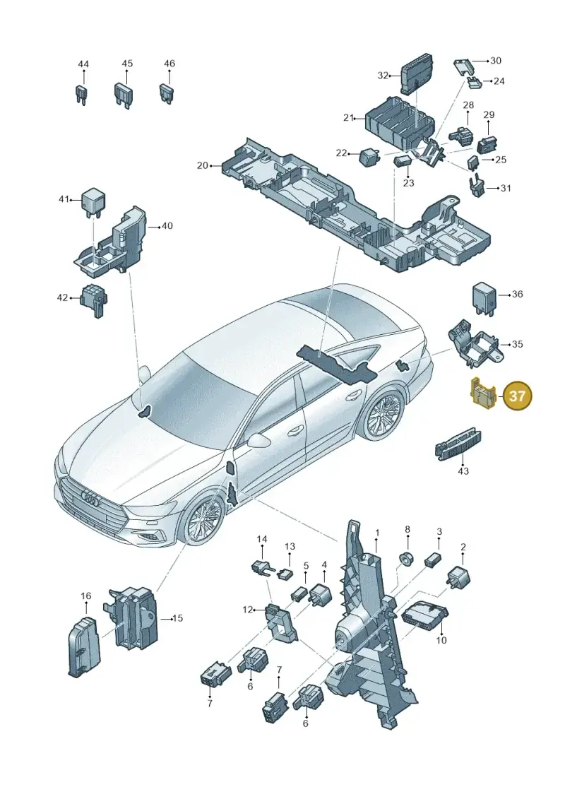 4H1937527 — Audi A7 Sportback (2018-) diagram 435937000, position 37