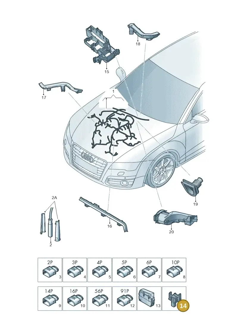 4H1937528 — Audi A7 Sportback (2014-2018) diagram 788971400, position 14