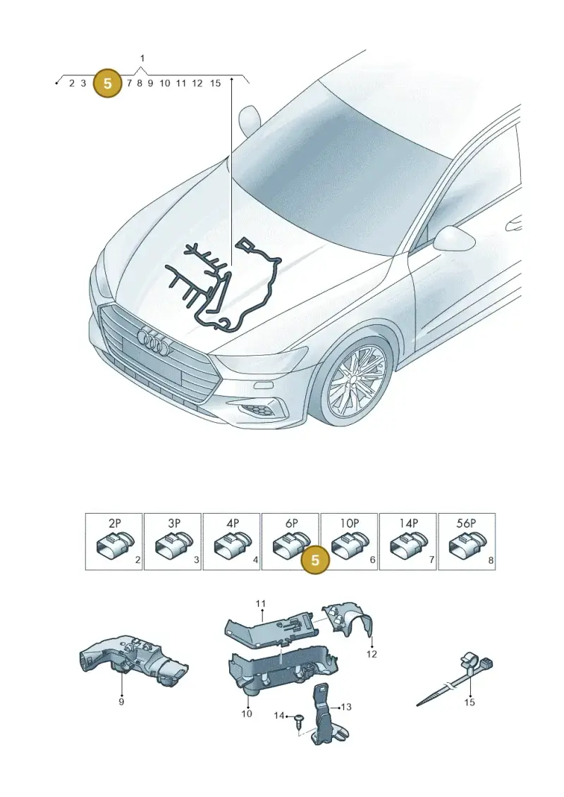 4H1973713 — Audi A7 Sportback (2018-2025) diagram 435971350, position 5
