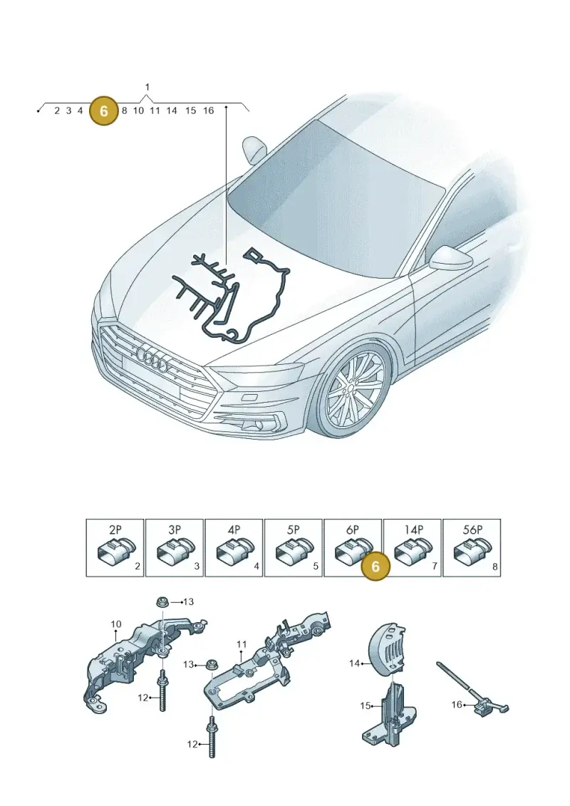 4H1973713 — Audi A8 (2017-2025) diagram 838971460, position 6