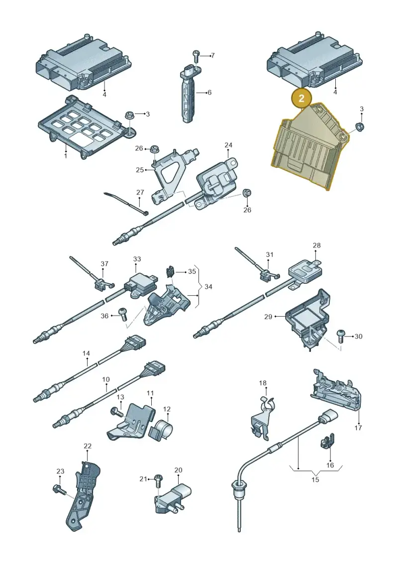 4H2907461A — Audi A8L qu. 3.0 TDI (2009-2014) diagram 696906050, position 2