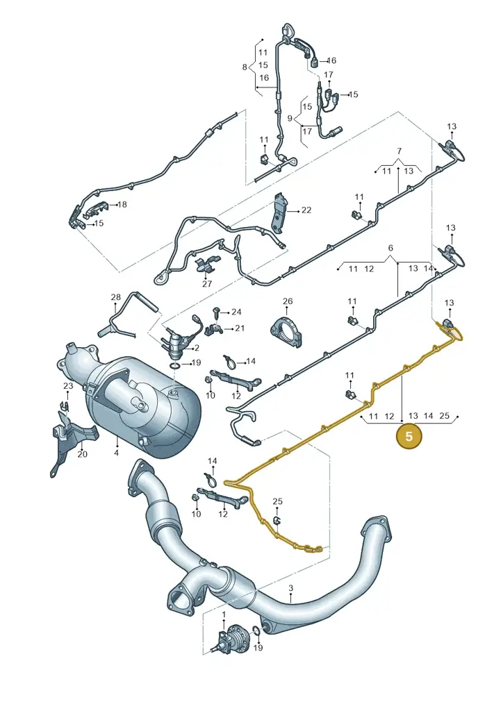4H4131984B — Audi A8L qu. 3.0 TDI (2013-2018) diagram 771201140, position 5