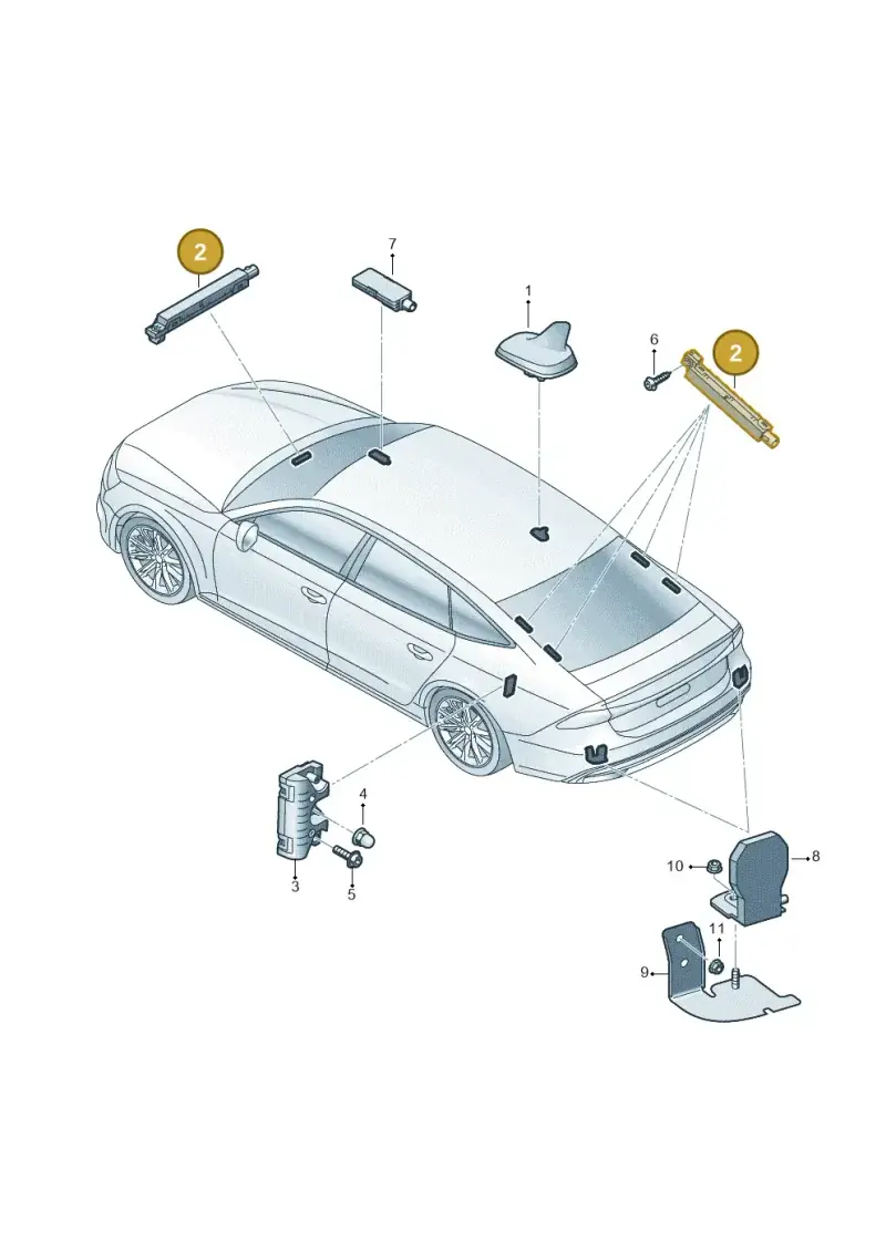 4K0035225A — Audi RS7 Sportback (2019-) diagram 435035100, position 2