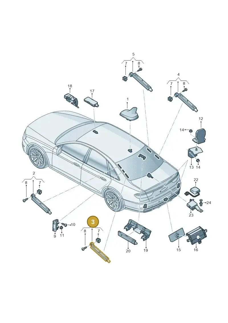 4K0035225B — Audi A8L (2017-2022) diagram 838035100, position 3