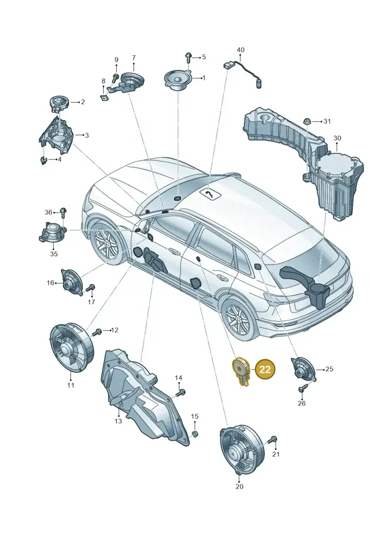 4K0035399A — Audi Q8 e-tron (2018-2020) diagram 586035350, position 22