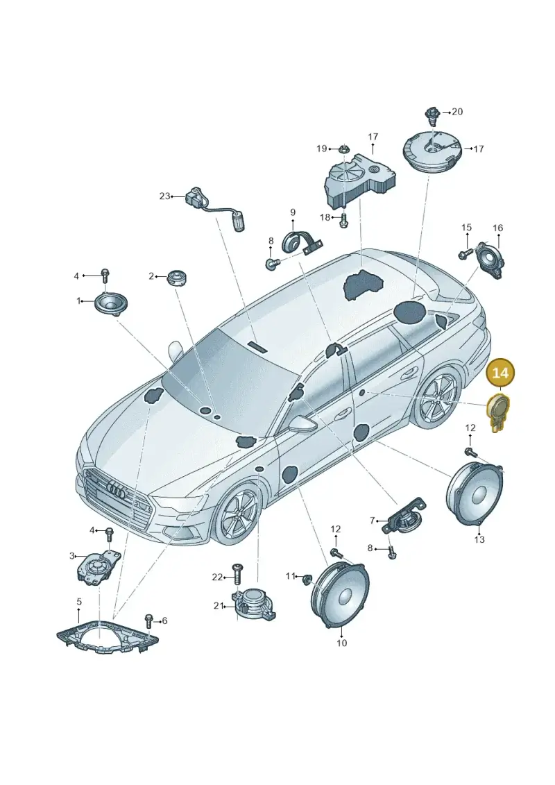 4K0035399A — Audi RS6 Avant (2019-) diagram 430035360, position 14