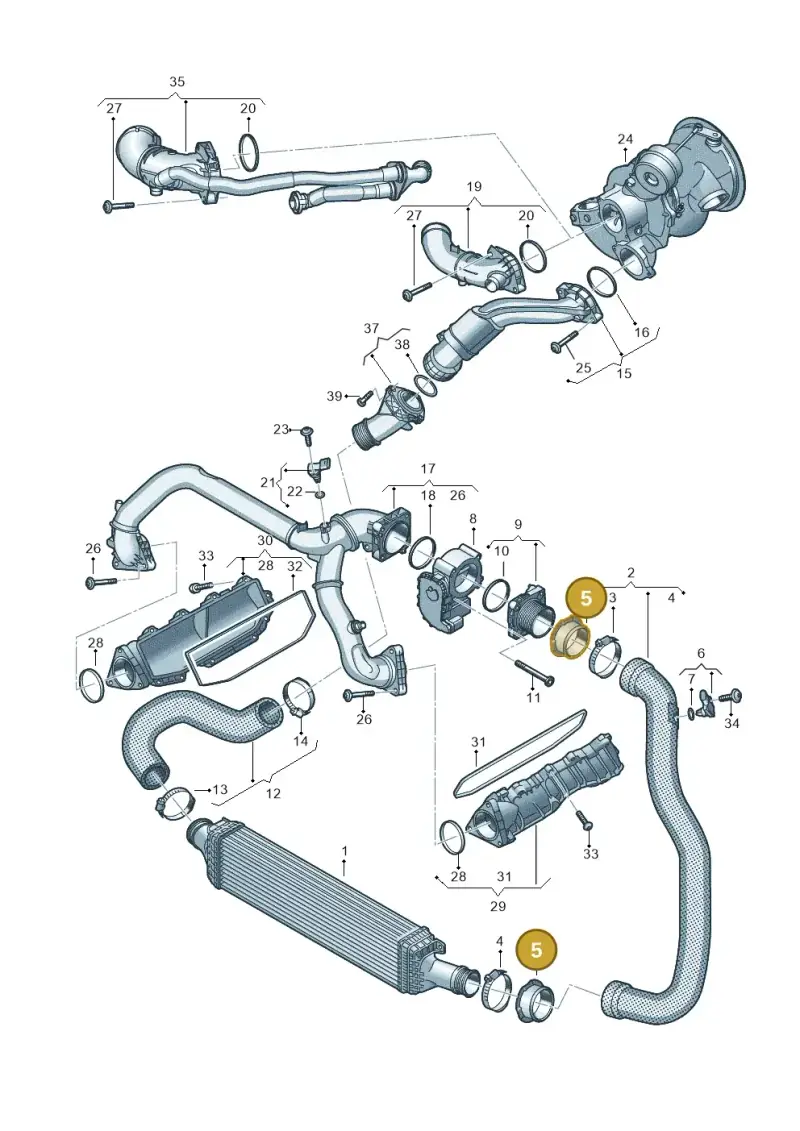4K0145117 — Audi A6 2.0 (2018-) diagram 435145500, position 5