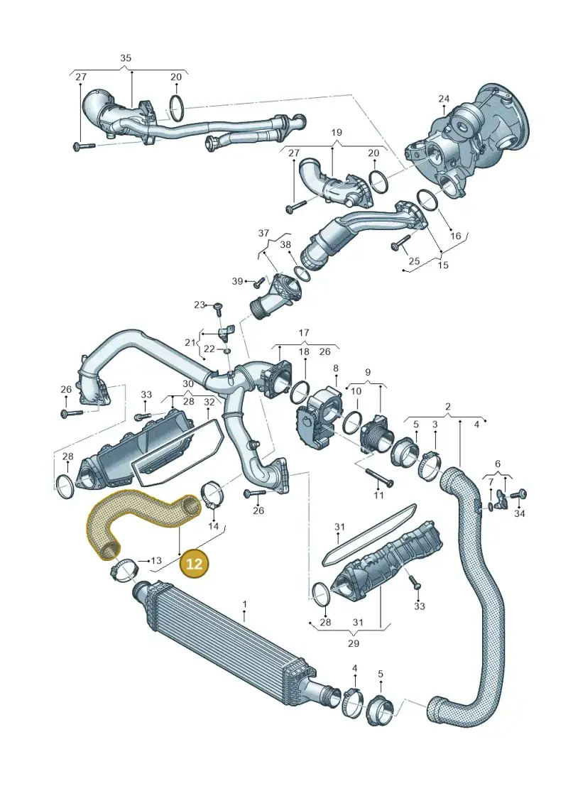 4K0145738AB — Audi A6 (2018-2025) diagram 435145500, position 12