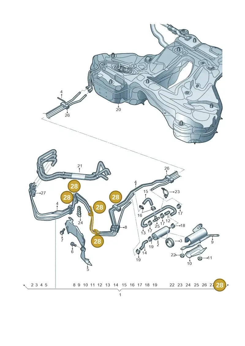 4K0201190 — Audi A6 (2018-2025) diagram 430201062, position 28