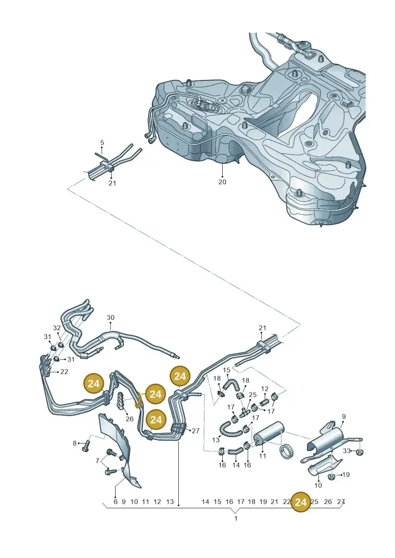 4K0201190 — Audi A7 Sportback (2018-2025) diagram 435201060, position 24