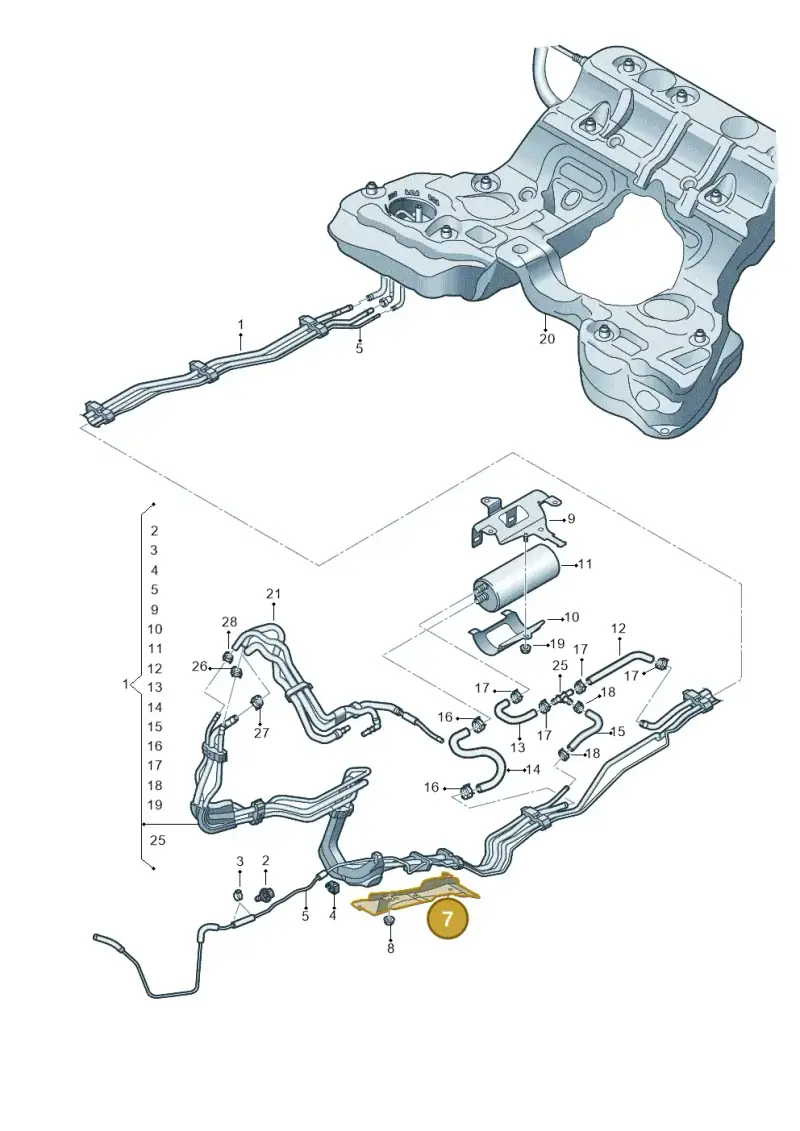 4K0201192D — Audi A6 (2018-2025) diagram 838201600, position 7
