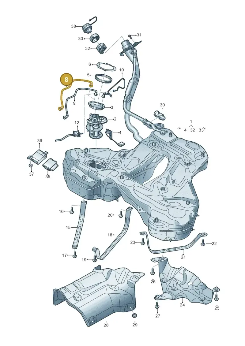 4K0201220H — Audi A6 2.0 (2018-) diagram 430201050, position 8
