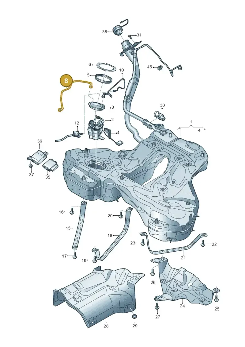 4K0201220J — Audi RS6 Avant (2019-) diagram 430201000, position 8