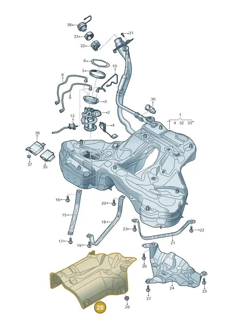 4K0201308K — Audi A6 2.0 (2018-) diagram 430201050, position 28