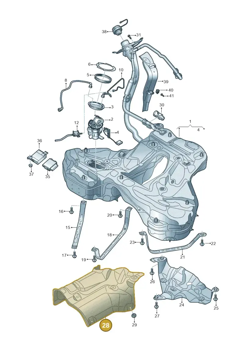 4K0201308K — Audi RS6 Avant (2019-) diagram 537201110, position 28
