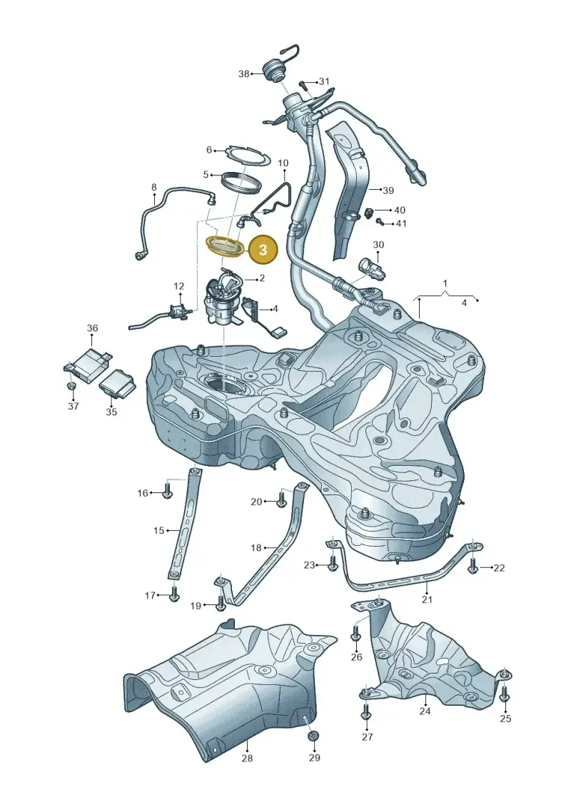 4K0201317B — Audi RS6 Avant (2019-2025) diagram 537201110, position 3