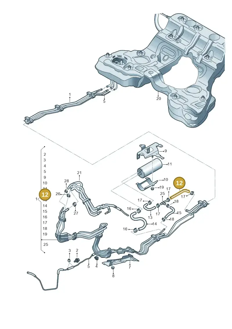 4K0201541Q — Audi A6 2.0 (2018-) diagram 838201600, position 12