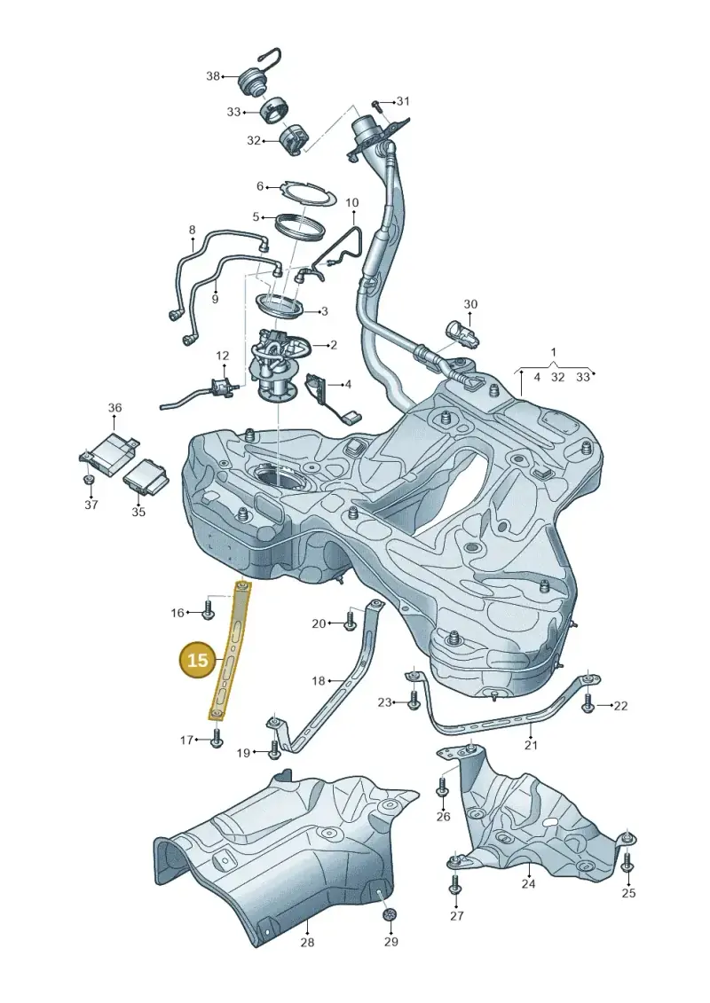 4K0201654D — Audi A6 (2018-2025) diagram 430201050, position 15