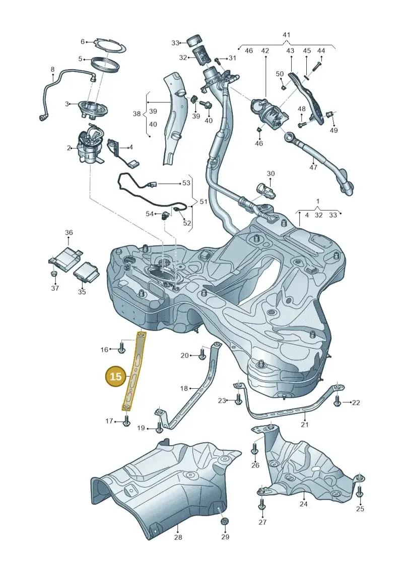 4K0201654D — Audi A7 Sportback (2018-2025) diagram 435201030, position 15