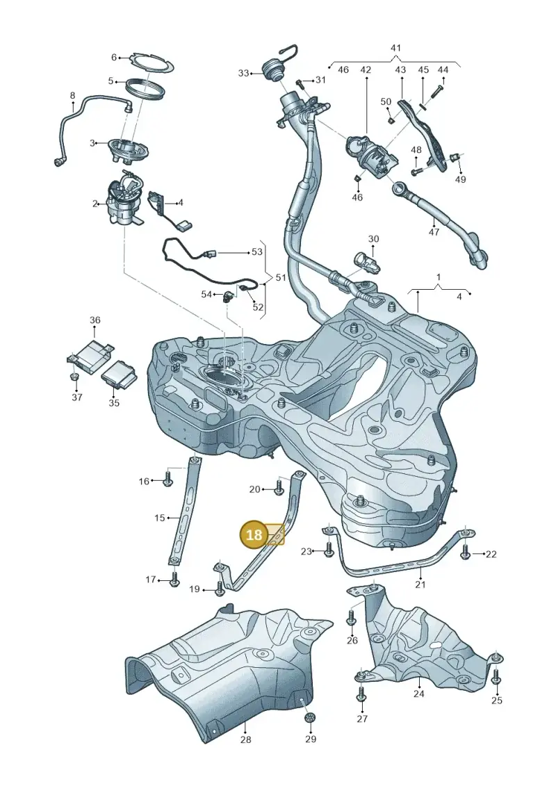 4K0201654E — Audi A6 (2018-2025) diagram 430201030, position 18