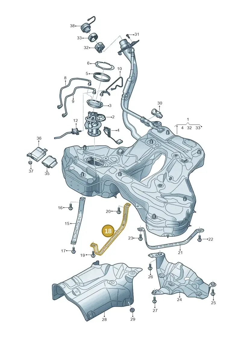 4K0201654E — Audi A6 (2018-2025) diagram 430201050, position 18