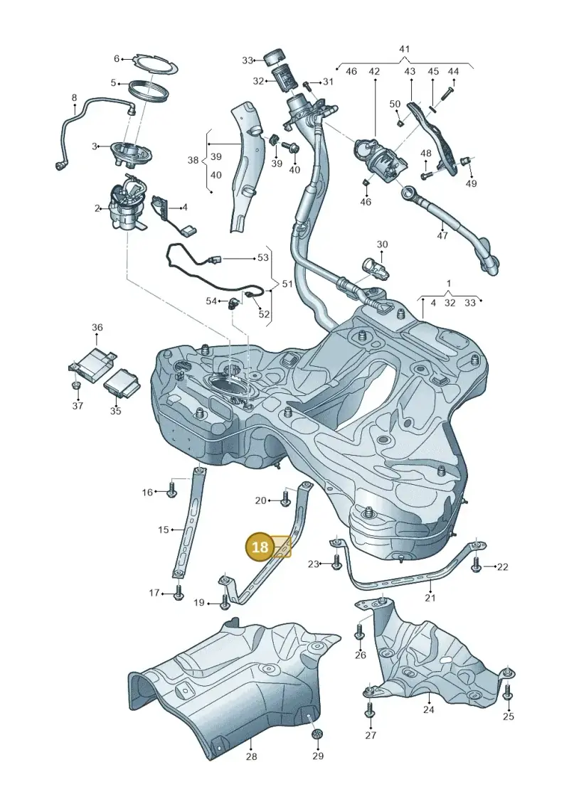 4K0201654E — Audi A7 Sportback (2018-2025) diagram 435201030, position 18
