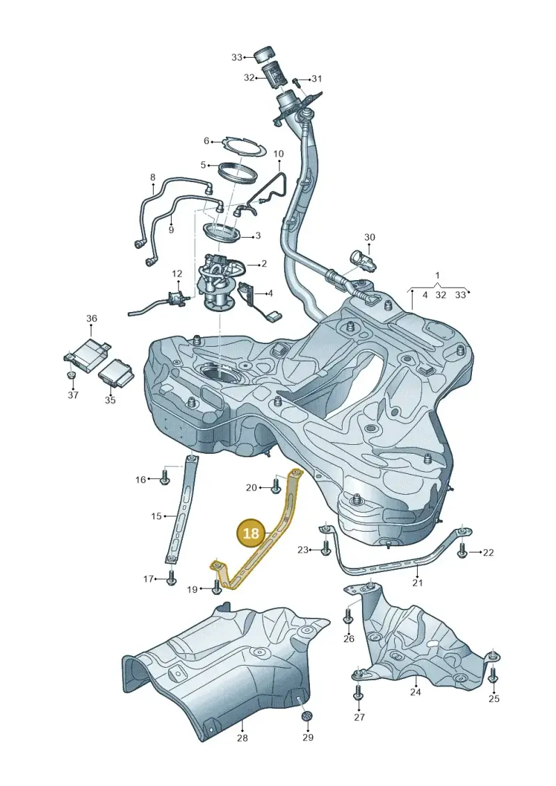 4K0201654E — Audi A7 Sportback (2018-2025) diagram 435201050, position 18