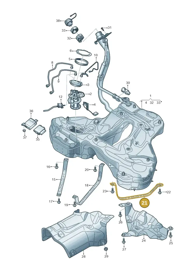 4K0201654F — Audi A6 2.0 (2018-) diagram 430201050, position 21