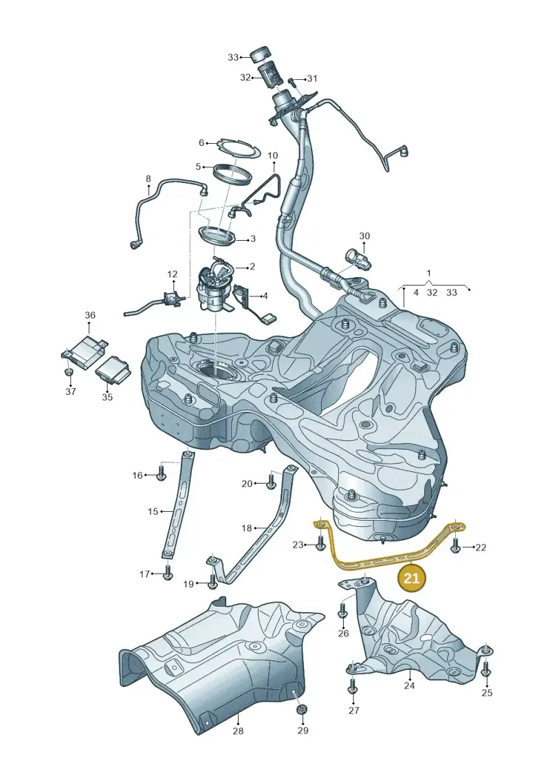 4K0201654F — Audi RS7 Sportback (2019-) diagram 435201000, position 21