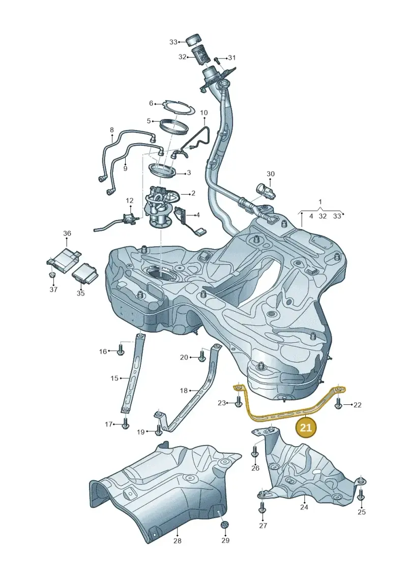 4K0201654F — Audi A7 Sportback (2018-) diagram 435201050, position 21
