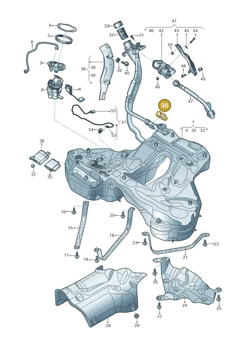 4K0201710J — Audi A7 Sportback (2018-2025) diagram 435201030, position 30