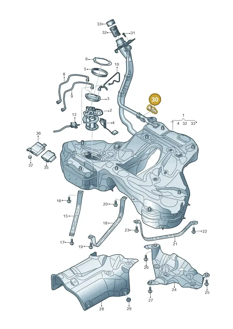 4K0201710J — Audi A7 Sportback (2018-2025) diagram 435201050, position 30