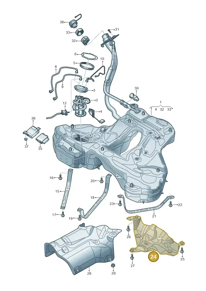 4K0201781A — Audi A6 (2018-2025) diagram 430201050, position 24