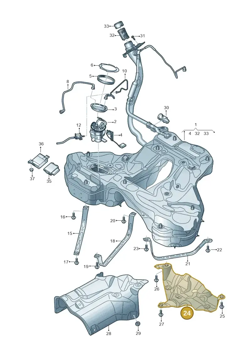4K0201781A — Audi RS7 Sportback (2019-2025) diagram 435201000, position 24