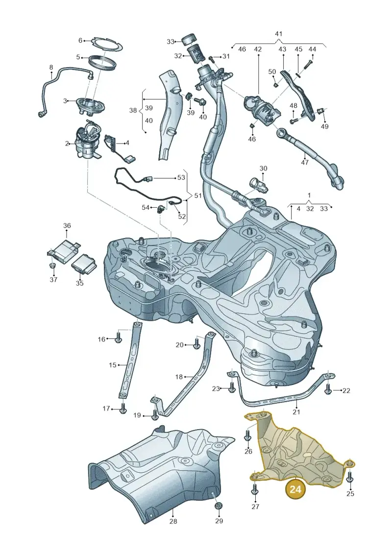 4K0201781A — Audi A7 Sportback (2018-2025) diagram 435201030, position 24