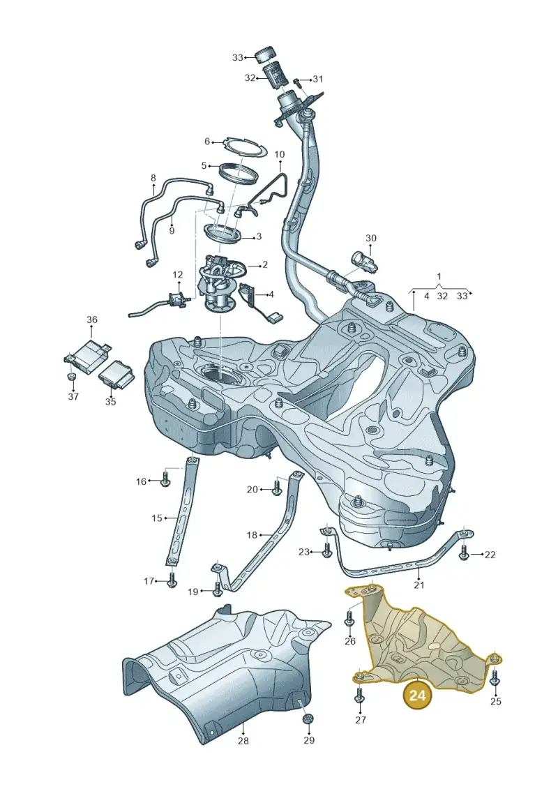 4K0201781A — Audi A7 Sportback (2018-2025) diagram 435201050, position 24