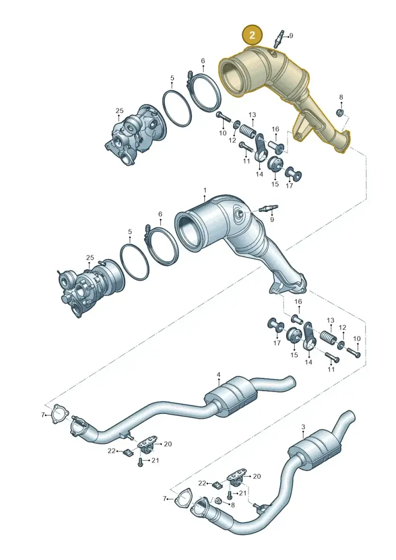 4K0254250P — Audi A6 (2018-2025) diagram 435253430, position 2