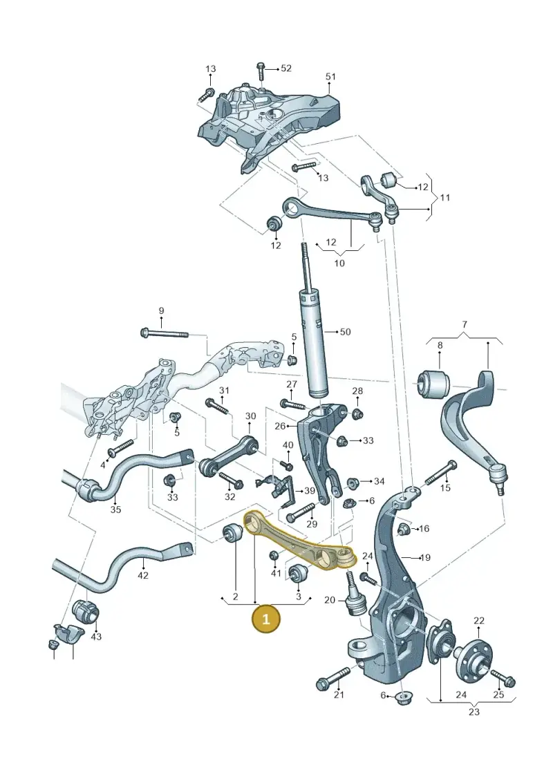 4K0407152B — Audi A6 (2018-2025) diagram 897407000, position 1