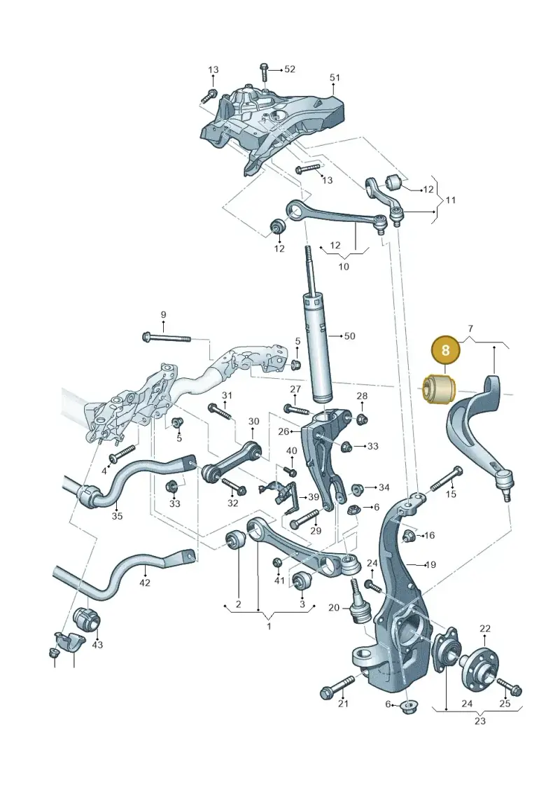 4K0407183A — Audi A6 L 2.0 (2018-) diagram 897407000, position 8