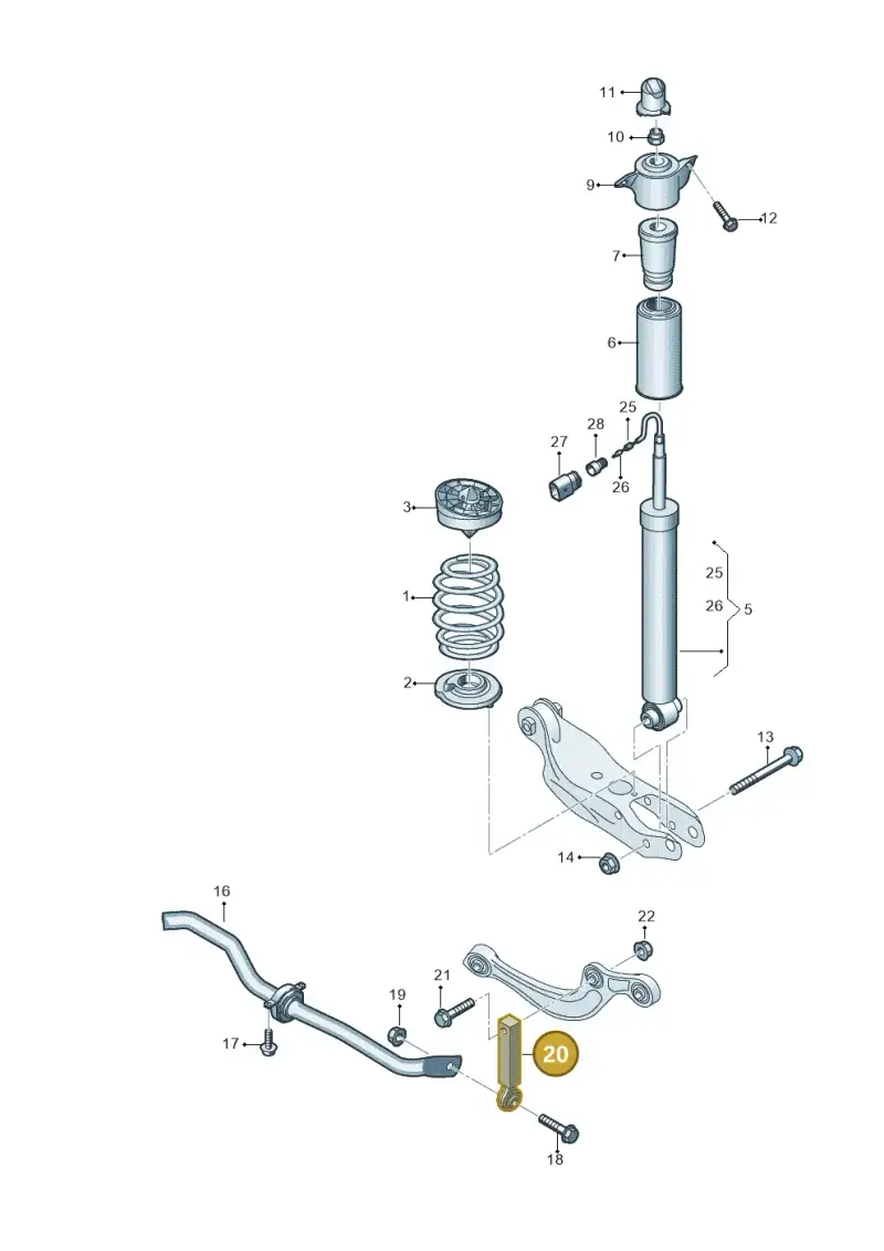 4K0505465 — Audi A5 Limousine (2024-2025) diagram 849511040, position 20