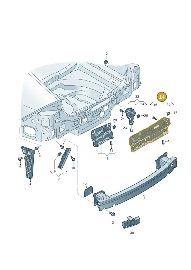 4K0807329A — Audi A7 Sportback (2018-) diagram 435807500, position 14
