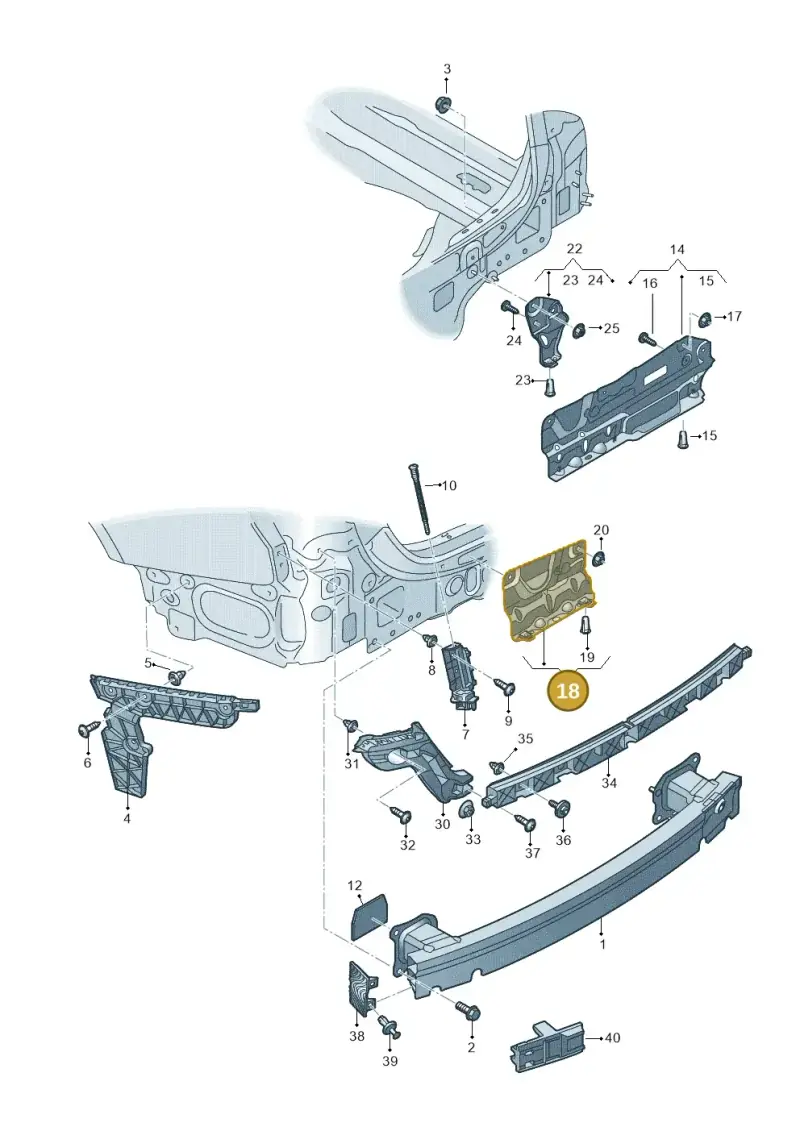 4K0807329 — Audi RS6 Avant (2019-2025) diagram 430807050, position 18