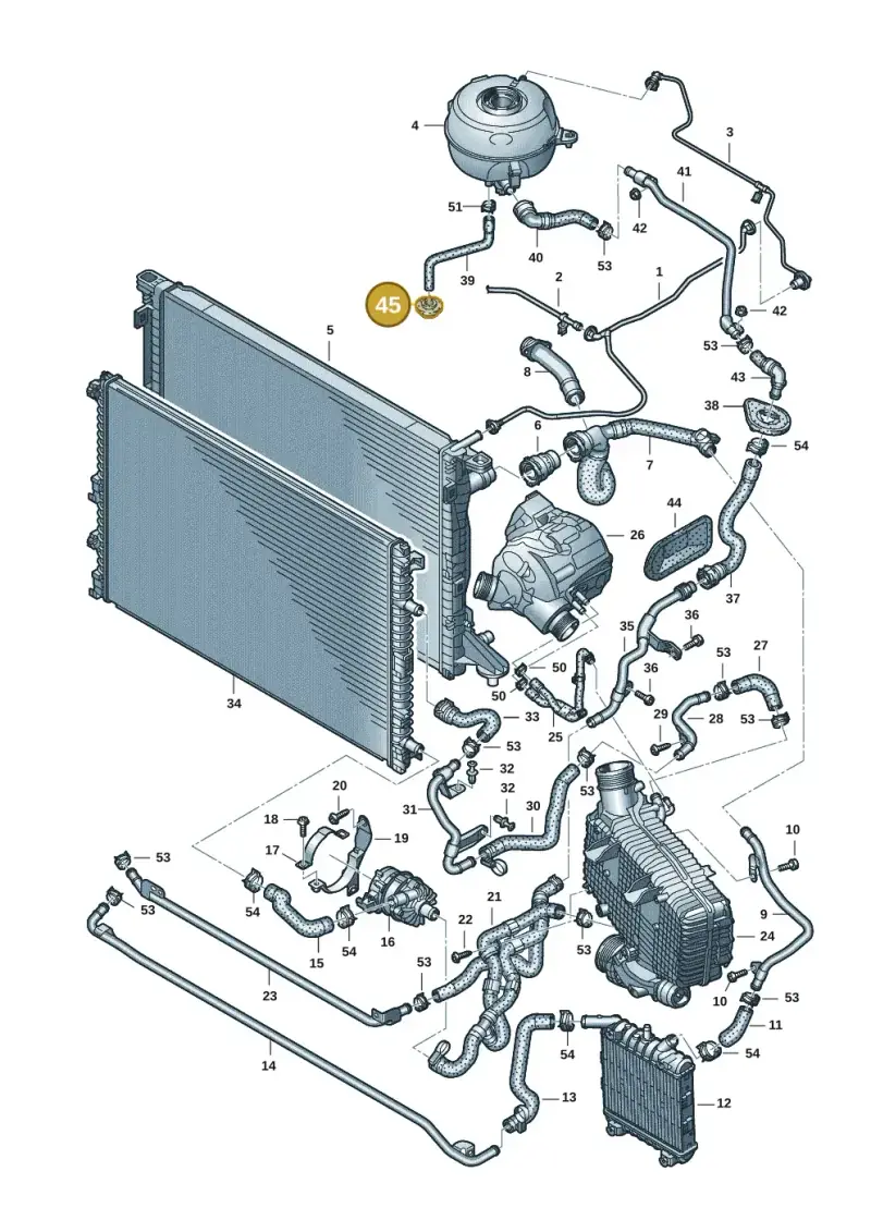 4K0819345M — Audi A6 (2018-2025) diagram 435121084, position 45