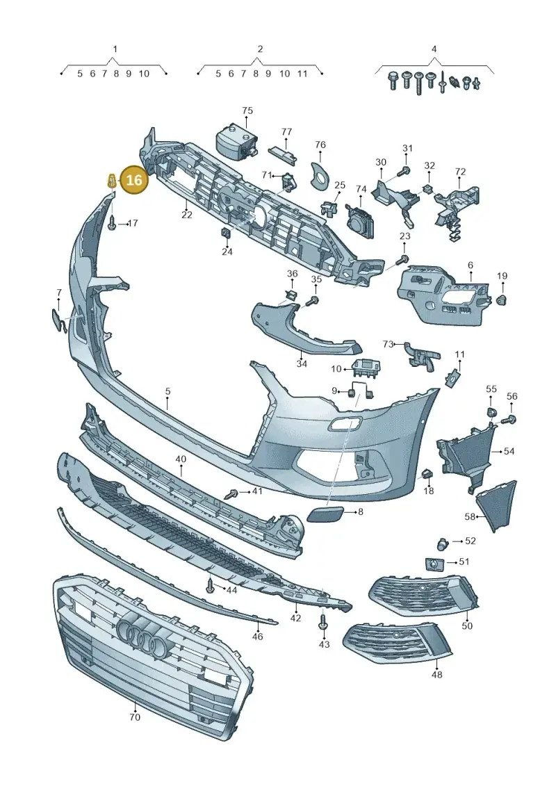 4K0819798 — Audi A6 (2018-2025) diagram 430807010, position 16
