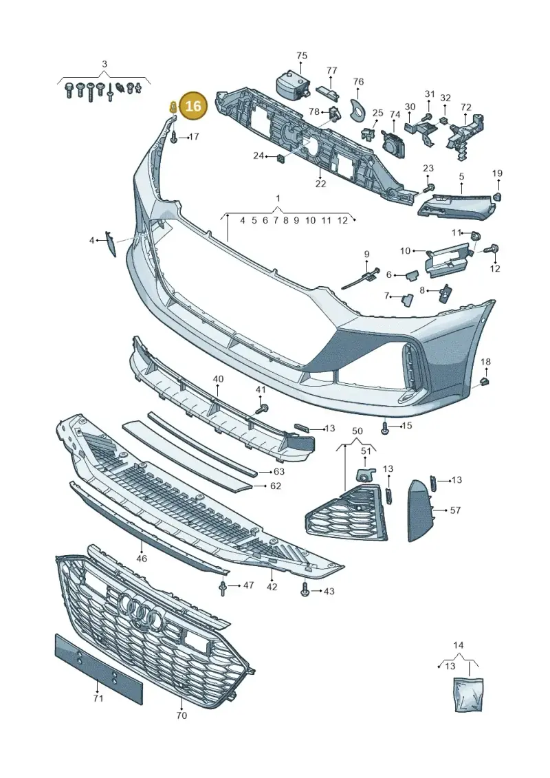 4K0819798 — Audi RS6 Avant (2019-2025) diagram 537807200, position 16