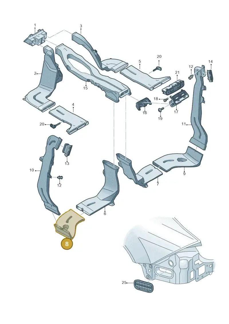 4K0819811 — Audi RS6 Avant (2019-2025) diagram 435819020, position 8