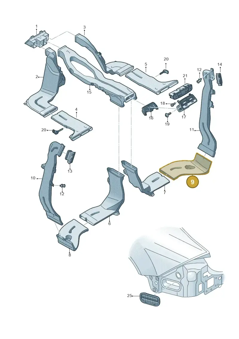 4K0819812 — Audi RS6 Avant (2019-2025) diagram 435819020, position 9