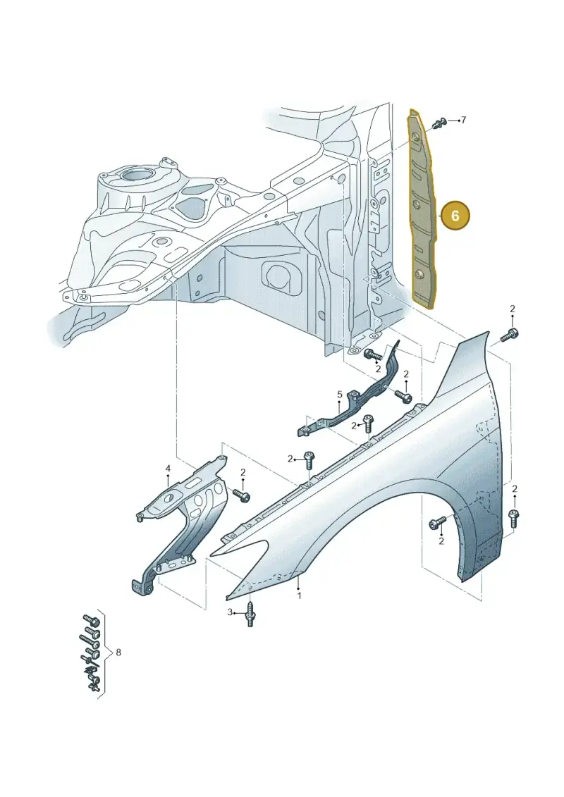 4K0821111 — Audi A6 (2018-2025) diagram 435821000, position 6