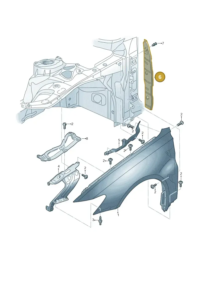 4K0821111 — Audi RS6 Avant (2019-2025) diagram 537821010, position 6