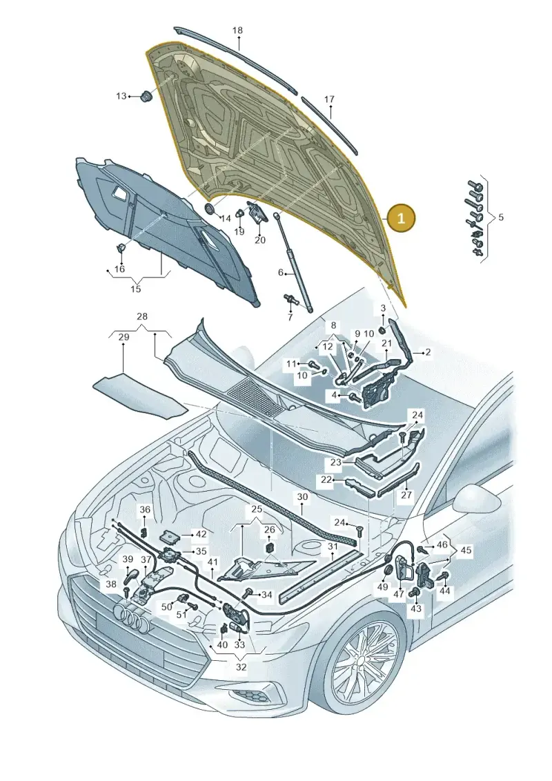 4K0823029B — Audi A6 (2018-2025) diagram 430823000, position 1